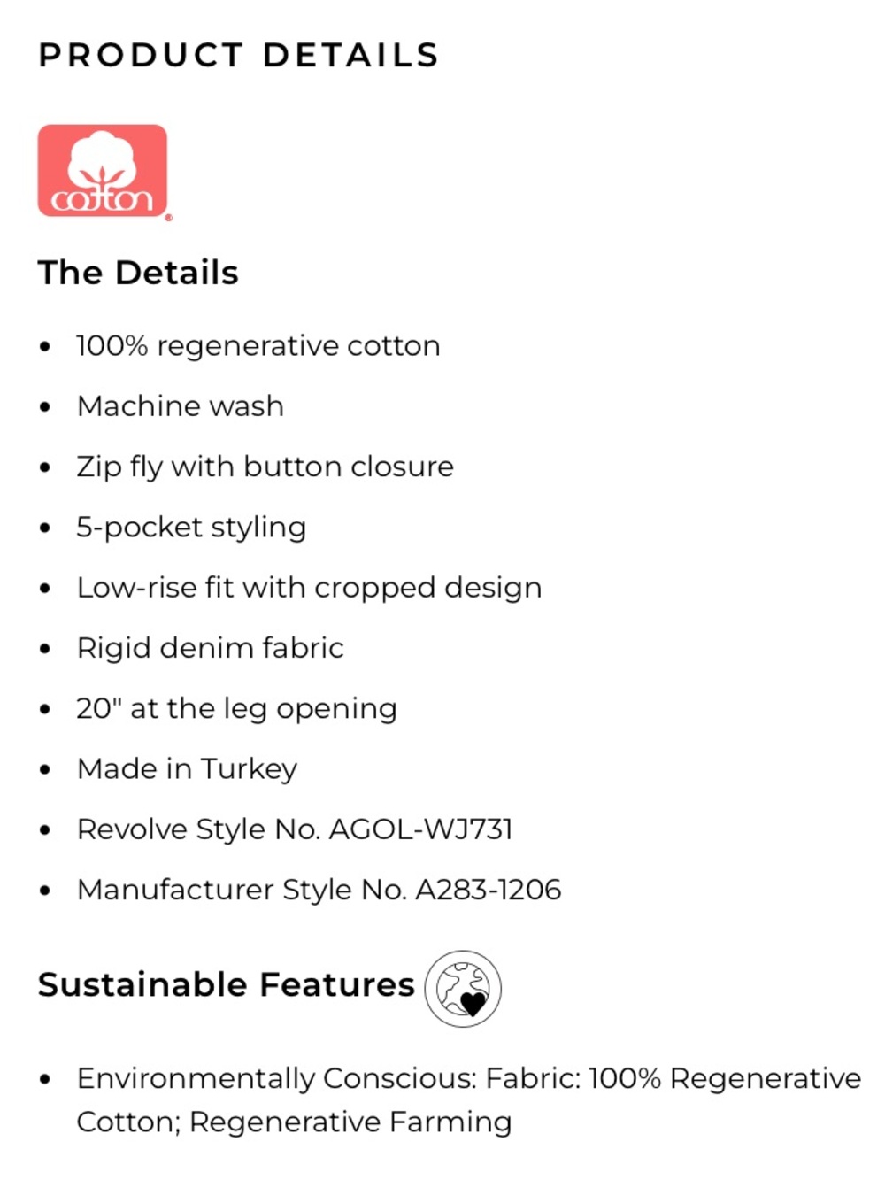 Agolde Low Curve Crop Denim Cotton Jeans Baggy Relaxed Pants Pendulum Dark Wash - Picture 11 of 11